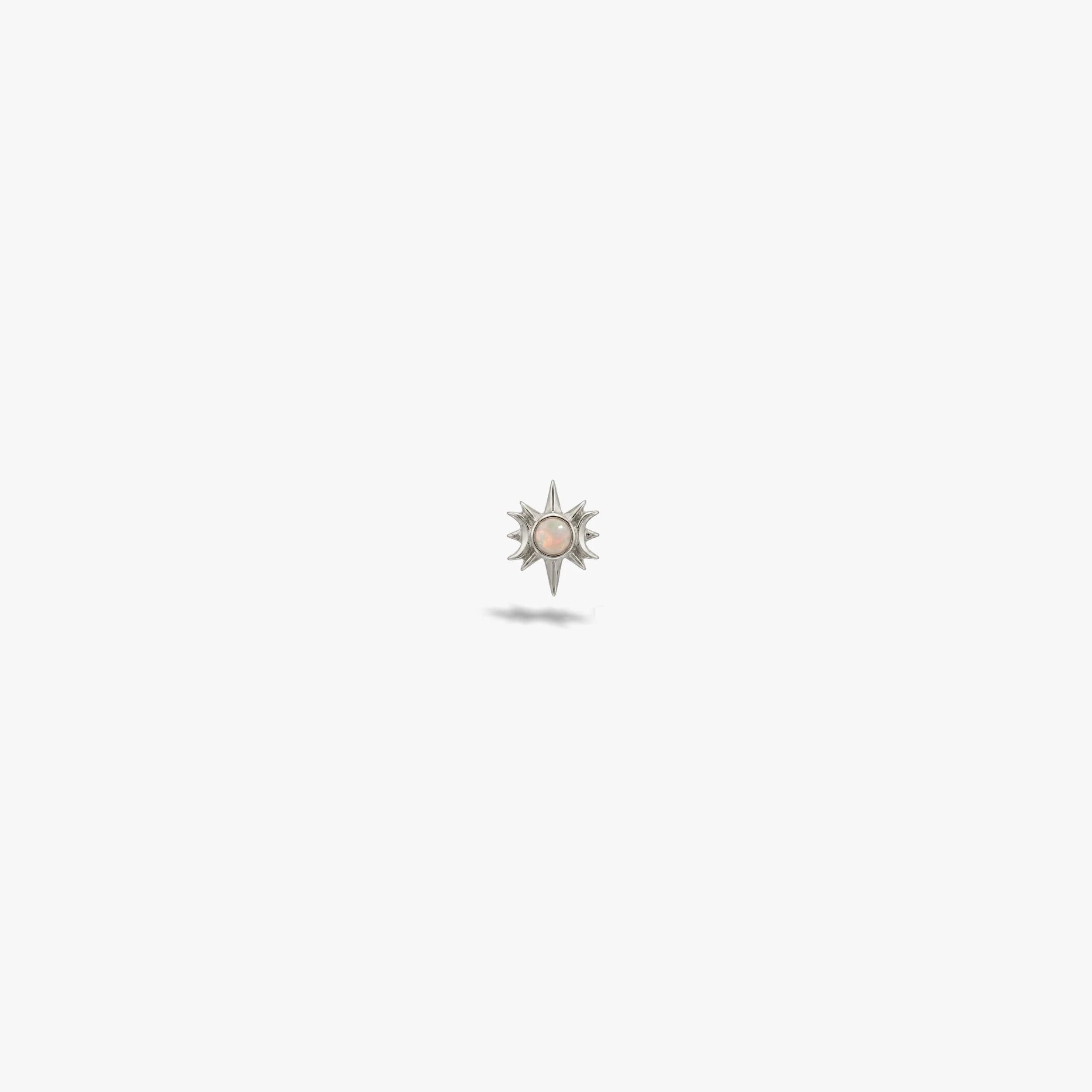 Awe Inspired Earrings 925 Sterling Silver / Single Opal Triple Moon Studs