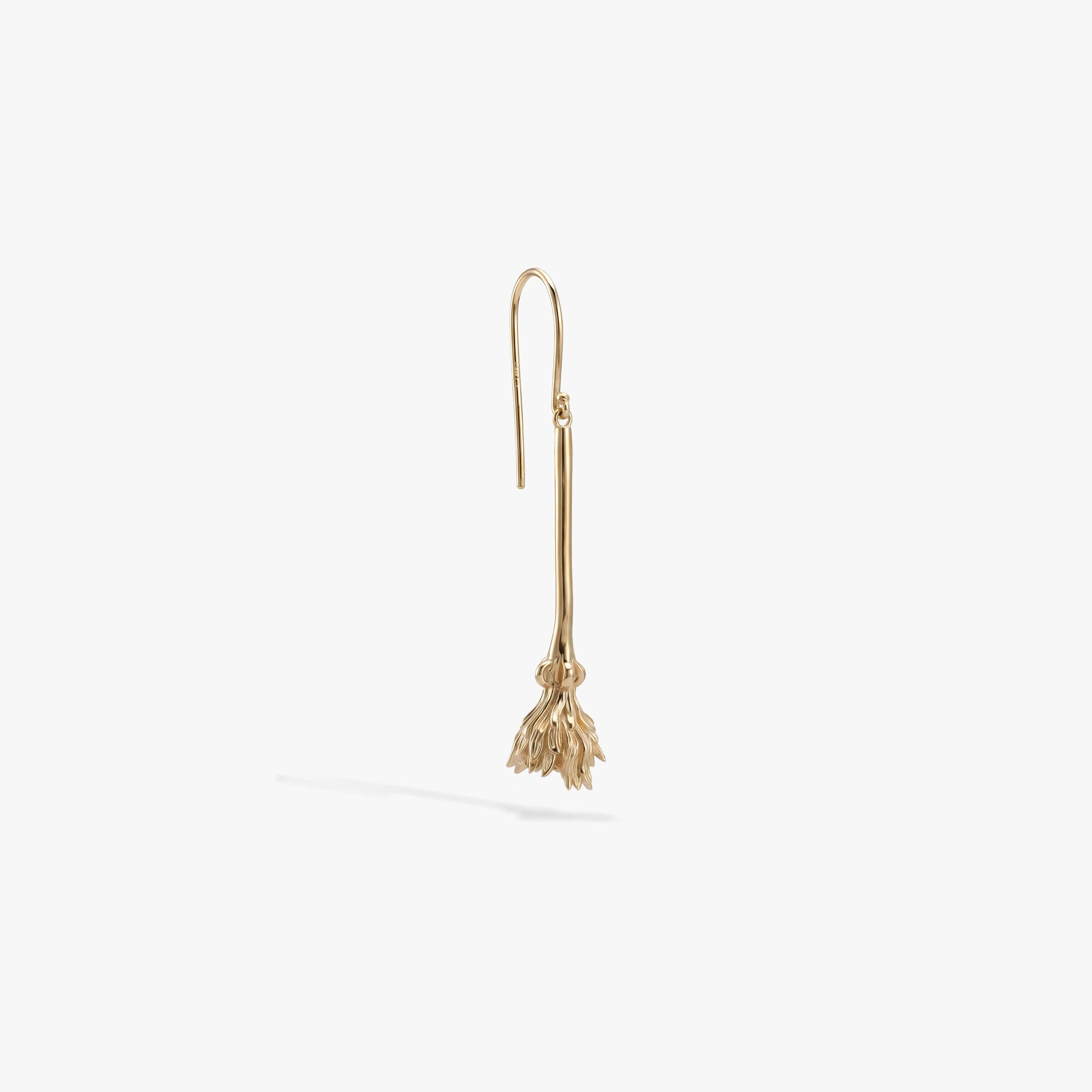 Awe Inspired Earrings 14K Gold Vermeil / Single Dandelion Divination Earrings