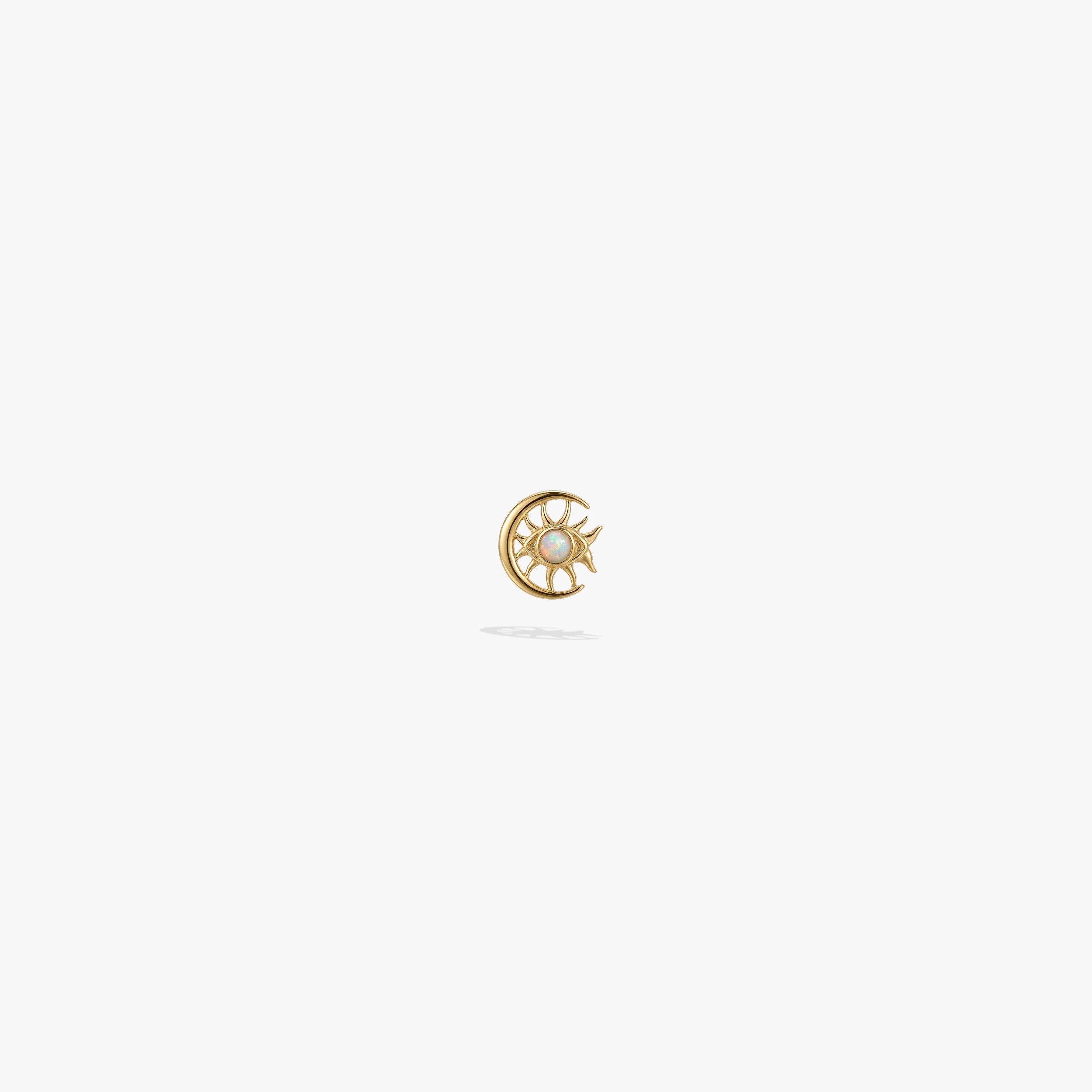 Awe Inspired Earrings 14K Gold Vermeil / Single Cosmic Moon Eye Stud