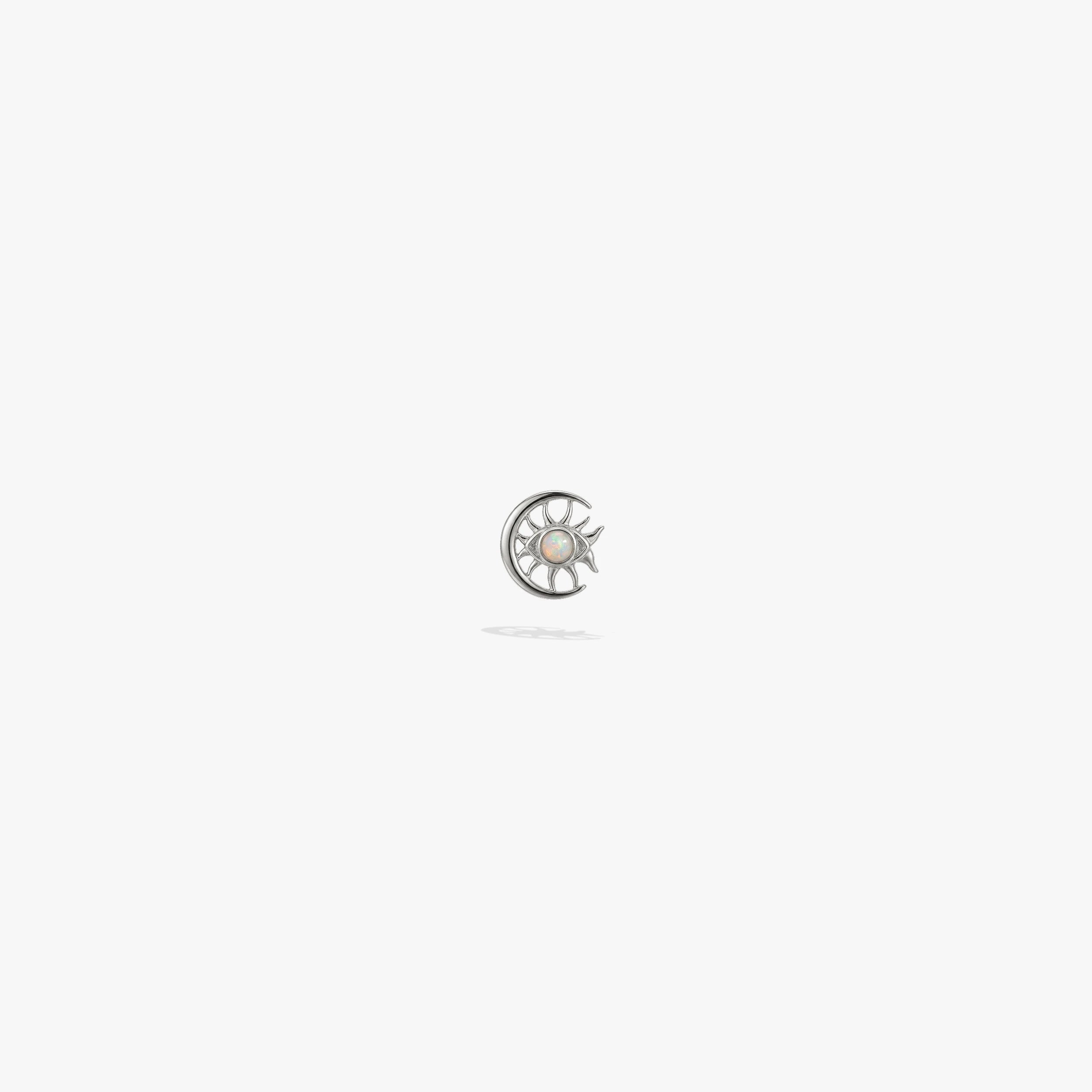 Awe Inspired Earrings 925 Sterling Silver / Single Cosmic Moon Eye Stud