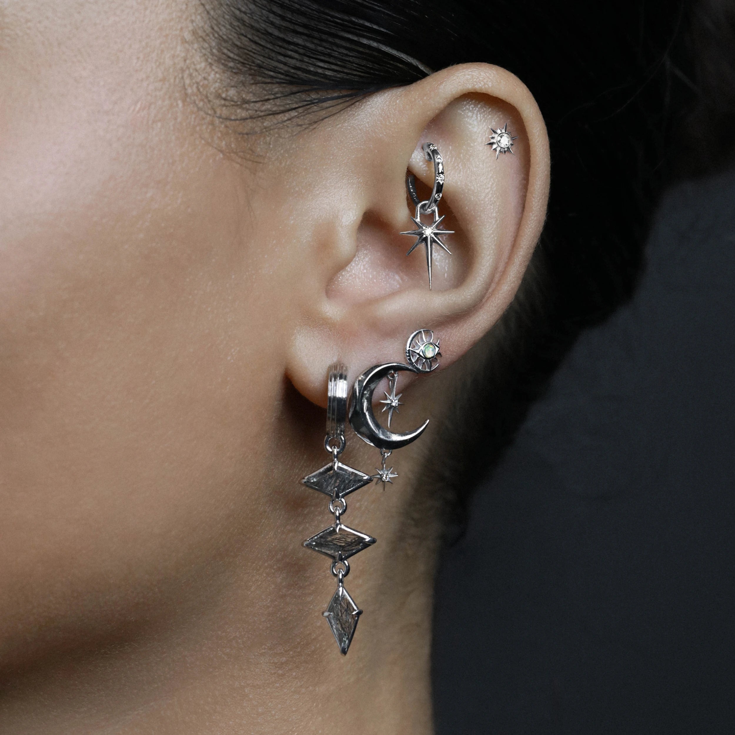 Awe Inspired Earrings Cosmic Moon Eye Stud