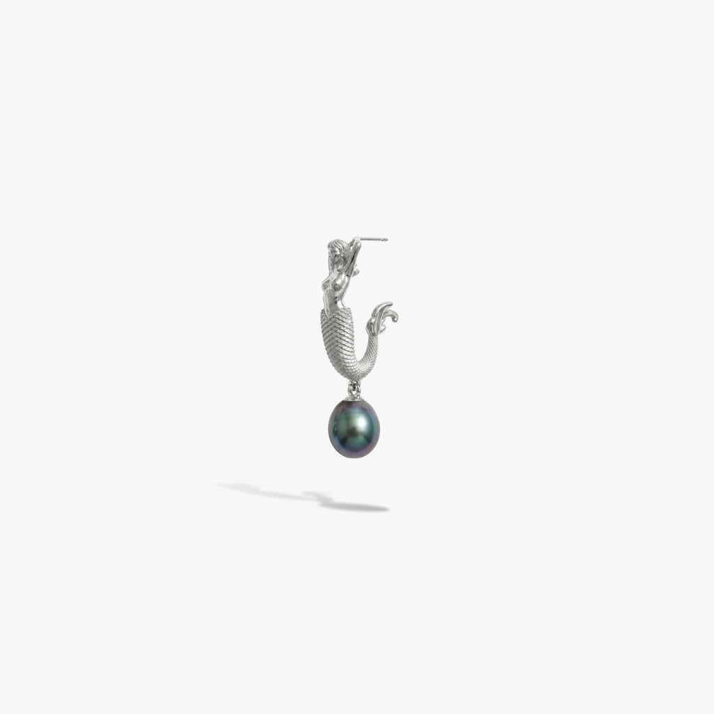 Awe Inspired Earrings 925 Sterling Silver / Single Left Siren Pearl Drop Earring