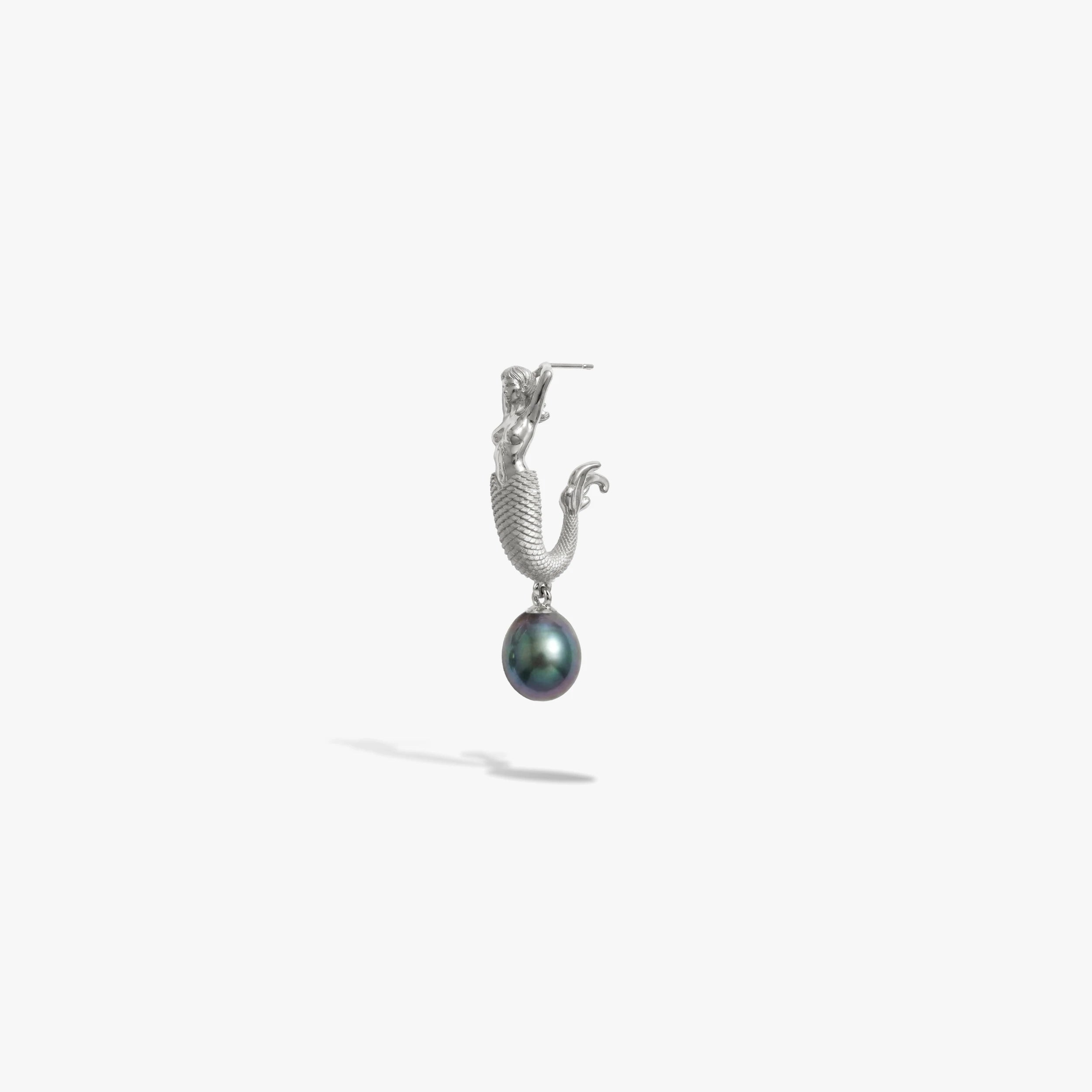 Awe Inspired Earrings 925 Sterling Silver / Single Left Siren Pearl Drop Earring