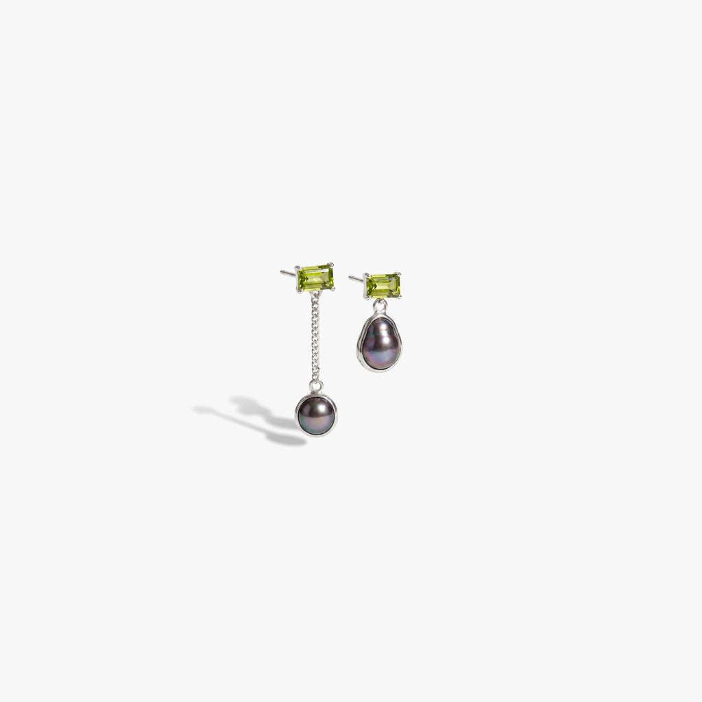 Awe Inspired  Earrings Molten Pearl Asymmetrical Earrings