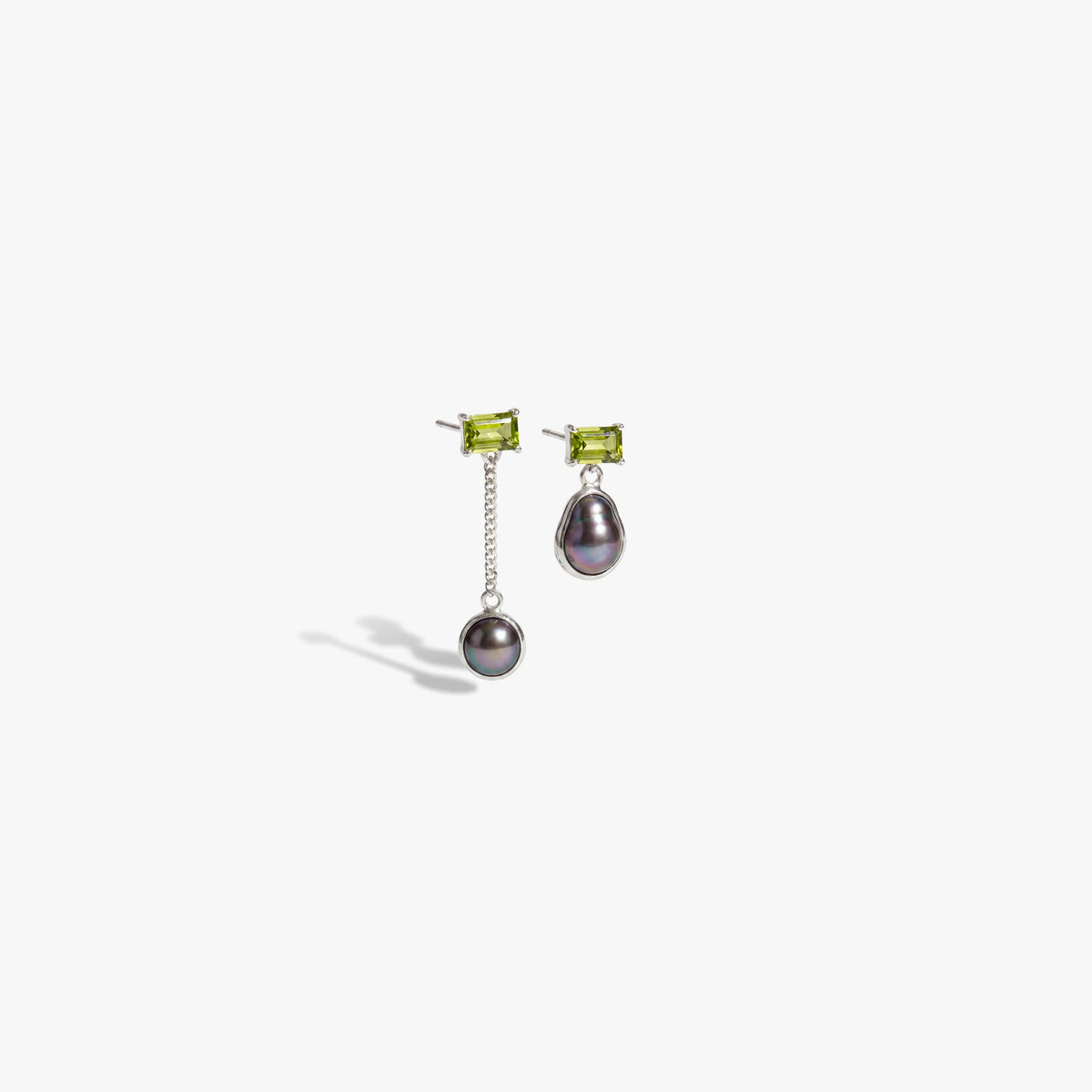 Awe Inspired  Earrings Molten Pearl Asymmetrical Earrings
