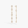 Awe Inspired Earrings 14K Gold Vermeil / Pair Molten Pearl Linear Statement Earrings
