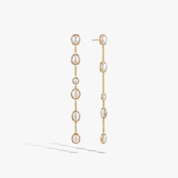 Awe Inspired  Earrings Molten Pearl Linear Statement Earrings