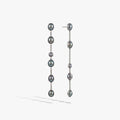 Awe Inspired Earrings 925 Sterling Silver / Pair Molten Pearl Linear Statement Earrings