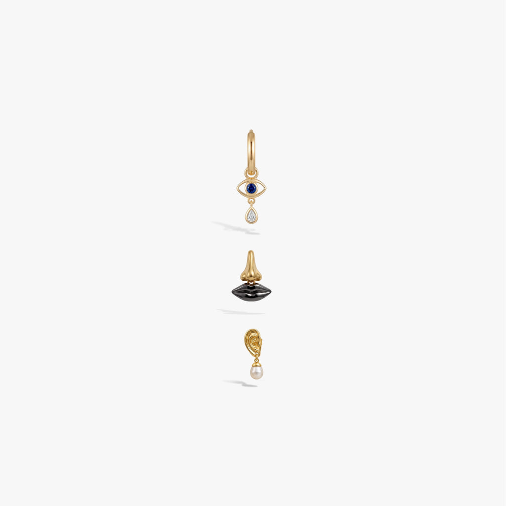 Awe Inspired Earrings 14K Gold Vermeil / Mixed Single Right Mixed Anatomy Of Desire Earrings