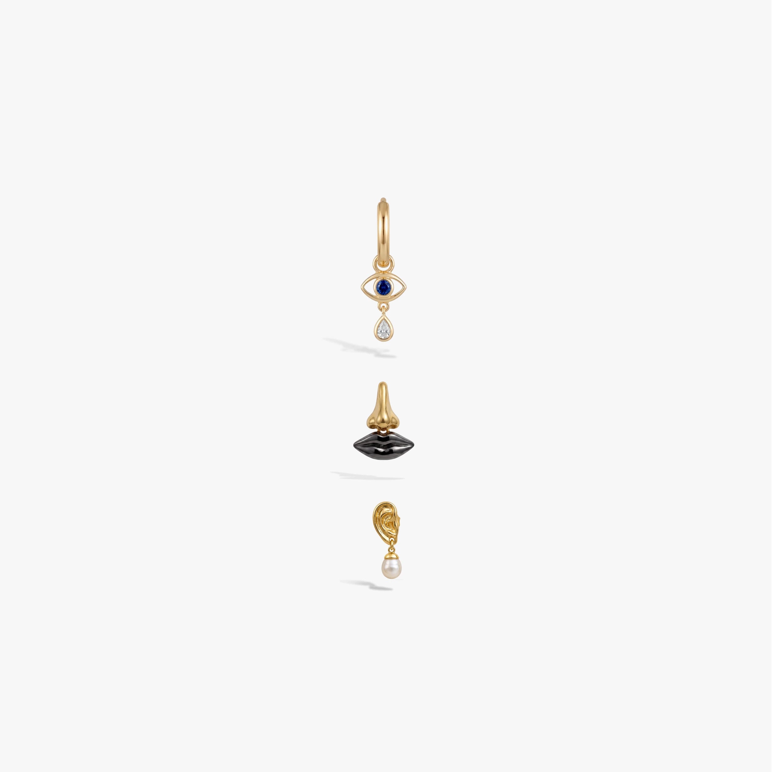 Awe Inspired Earrings 14K Gold Vermeil / Mixed Single Right Mixed Anatomy Of Desire Earrings