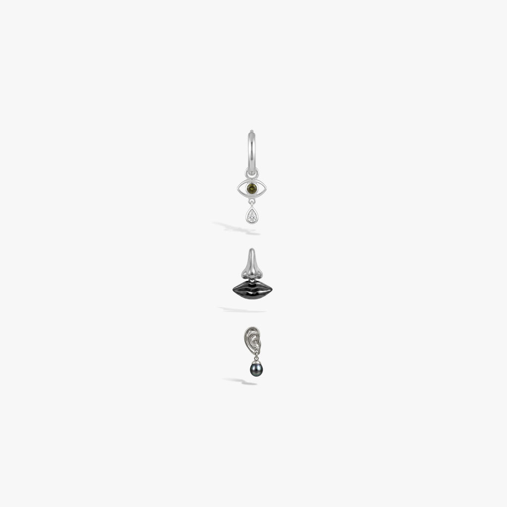 Awe Inspired Earrings 925 Sterling Silver / Single Right Anatomy Of Desire Earrings Set