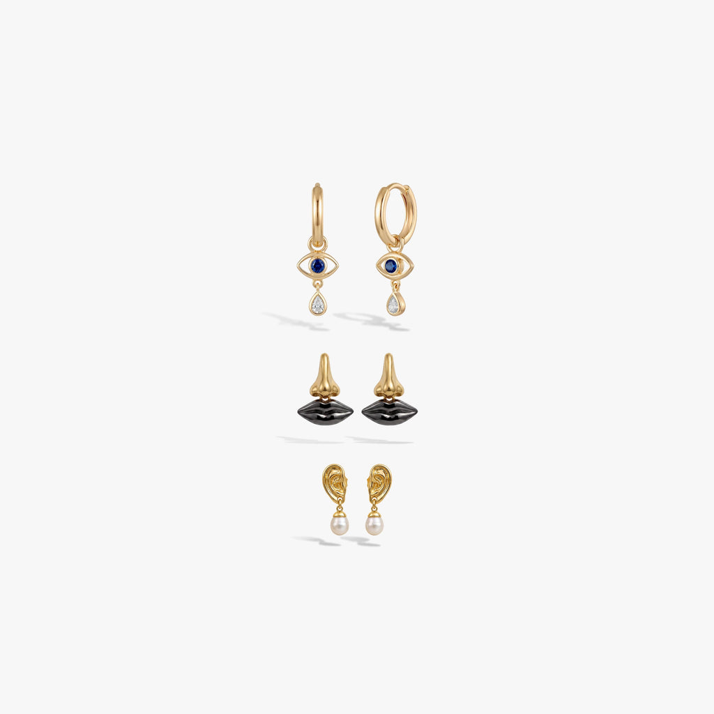 Awe Inspired Earrings 14K Gold Vermeil / Mixed Pair Mixed Anatomy Of Desire Earrings