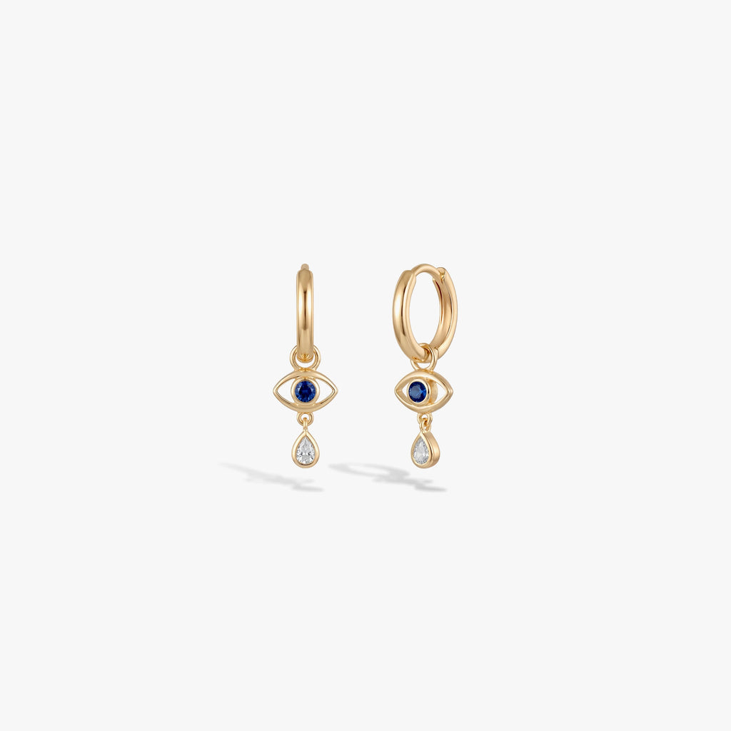 Awe Inspired Earrings 14K Gold Vermeil / Eyes / Pair Eyes Lips Nose Ears Earrings