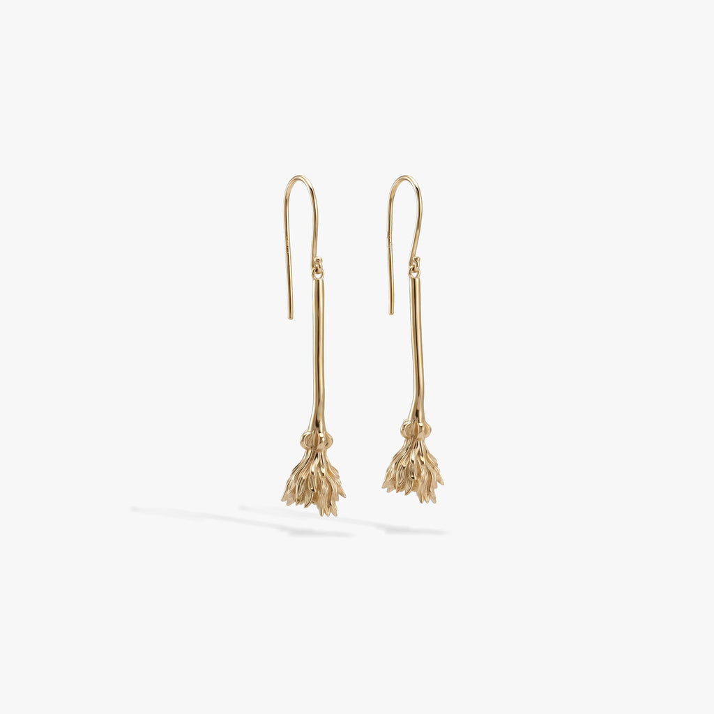 Awe Inspired Earrings 14K Gold Vermeil / Pair Dandelion Divination Earrings