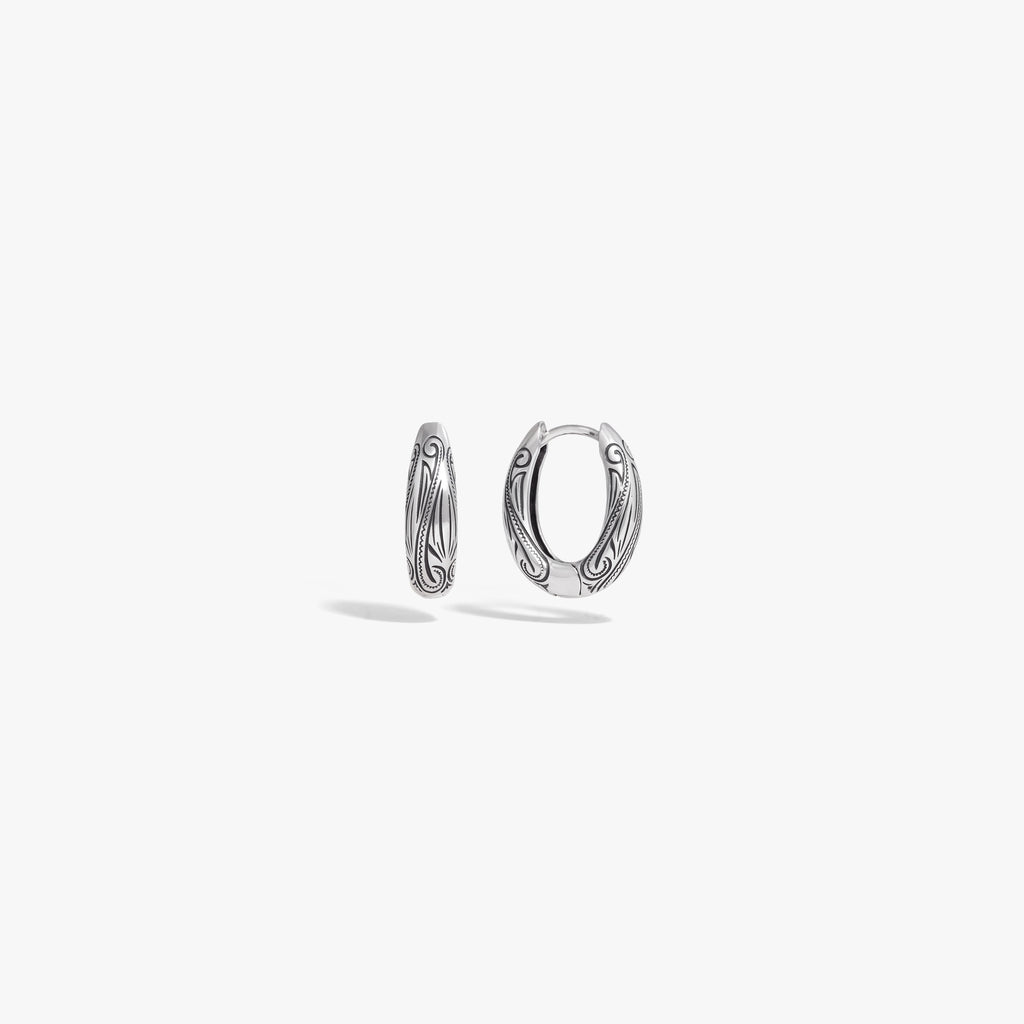 Awe Inspired Earrings 925 Sterling Silver Filigree Hoops