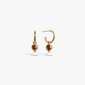 Awe Inspired Earrings 14K Gold Vermeil / Pair Pomegranate Charm Hoops