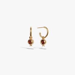 Awe Inspired Earrings 14K Gold Vermeil / Pair Pomegranate Charm Hoops