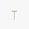 Awe Inspired Earrings 14K Gold Vermeil / Lavender / Single Metamorphic Damselfly Pearl Earrings