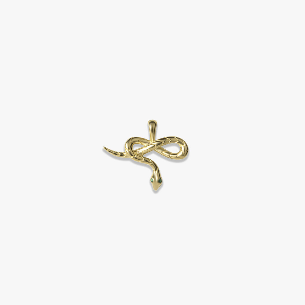 Awe Inspired Pendants 14K Gold Vermeil / Standard Archive Emerald Eye Snake Amulet