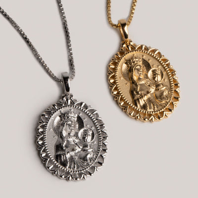 Two Erzulie Pendant necklaces from Awe Inspired with the image of Jesus.