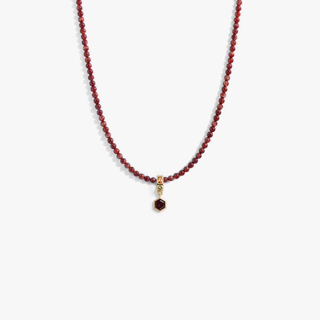 Awe Inspired Necklaces 14K Gold Vermeil / Earthly Aura Slider Bead Gemstone Necklace