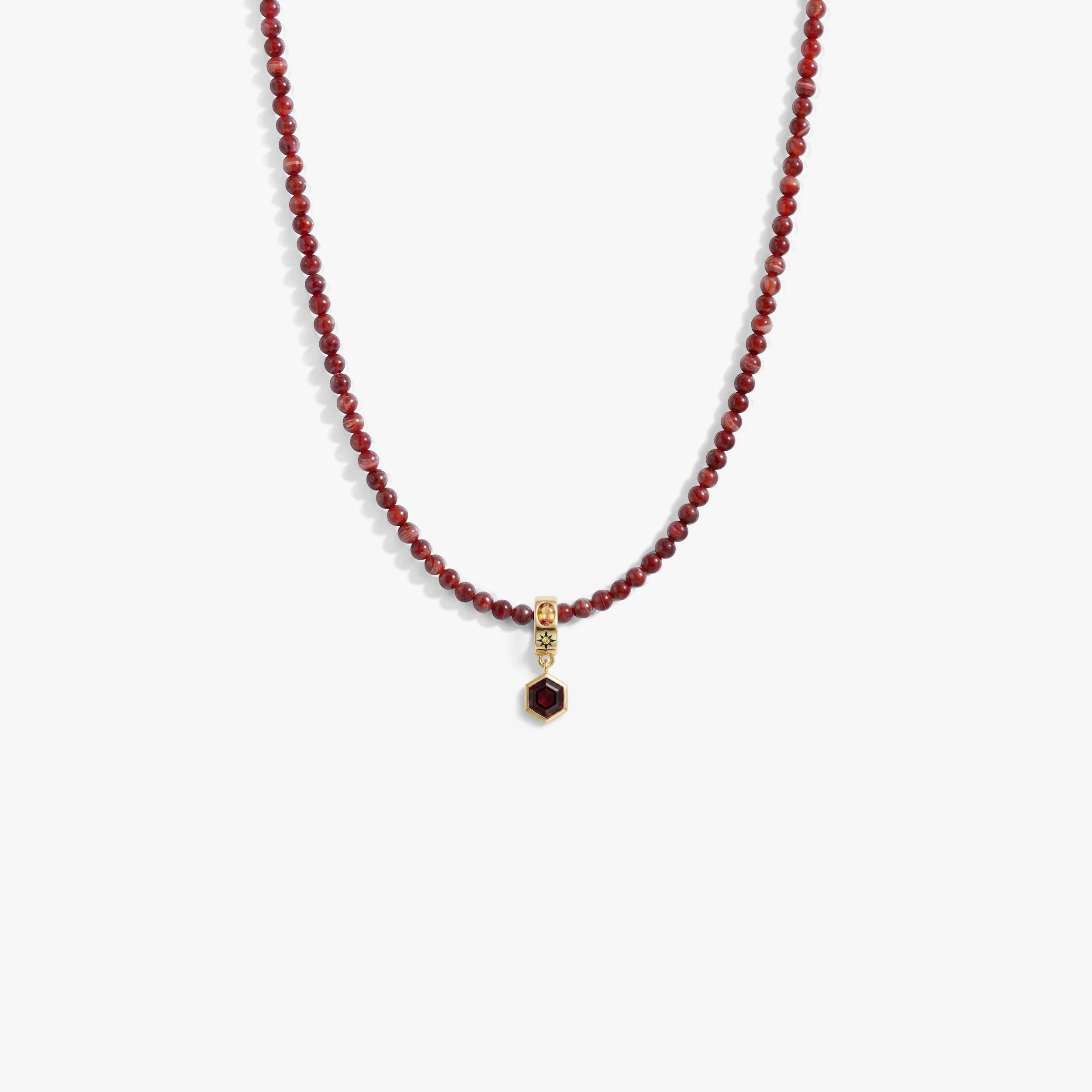 Awe Inspired Necklaces 14K Gold Vermeil / Earthly Aura Slider Bead Gemstone Necklace