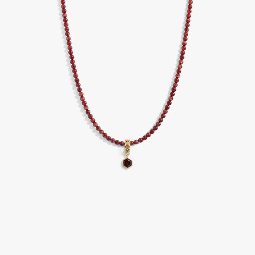 Awe Inspired Necklaces 14K Gold Vermeil / Earthly Aura Slider Bead Gemstone Necklace