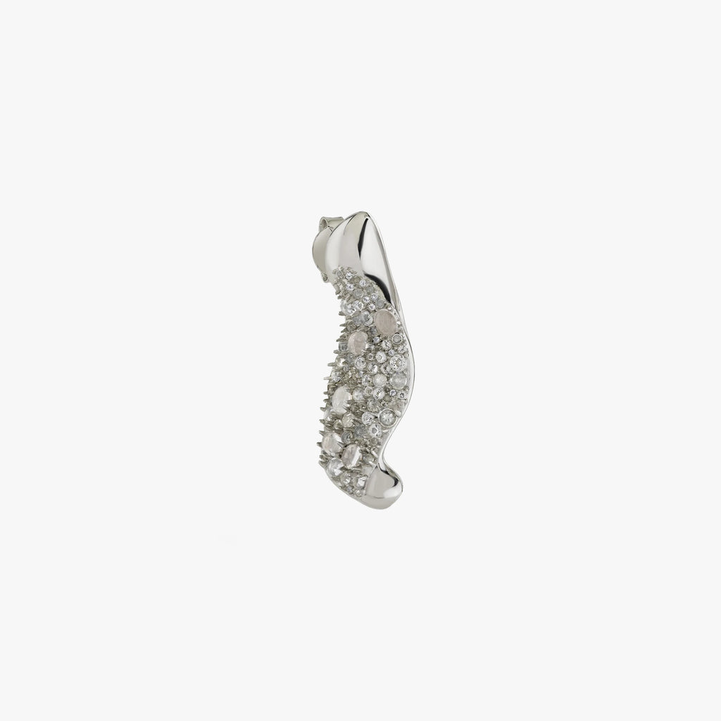 Awe Inspired Earrings 925 Sterling Silver / Single Left [WIP] Encrusted Abstract Earrings