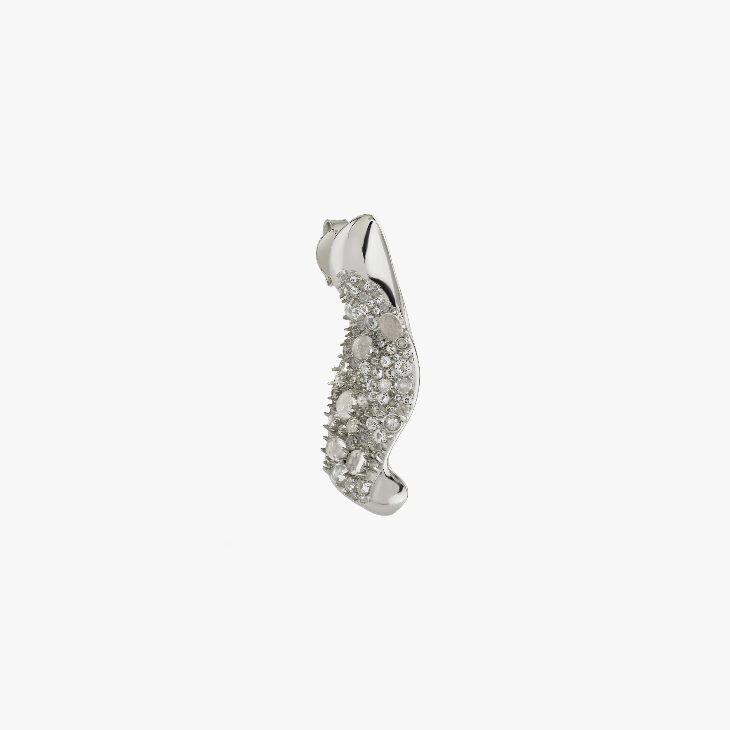 Awe Inspired Earrings 925 Sterling Silver / Single Left [WIP] Encrusted Abstract Earrings
