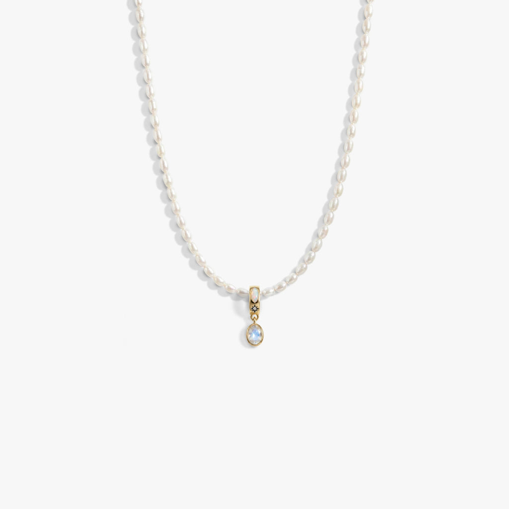 Awe Inspired Necklaces 14K Gold Vermeil / Ethereal Aura Slider Bead Gemstone Necklace