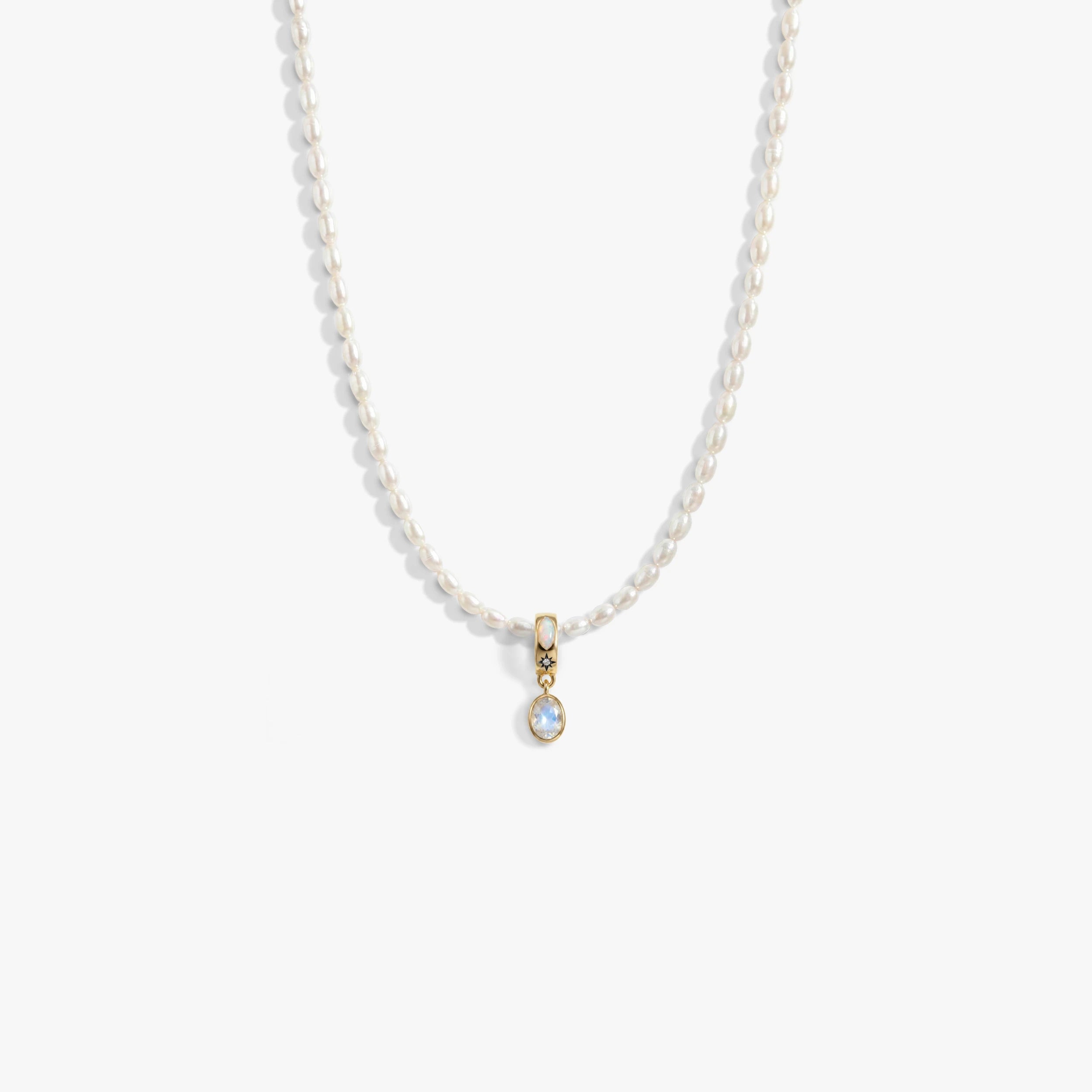 Awe Inspired Necklaces 14K Gold Vermeil / Ethereal Aura Slider Bead Gemstone Necklace