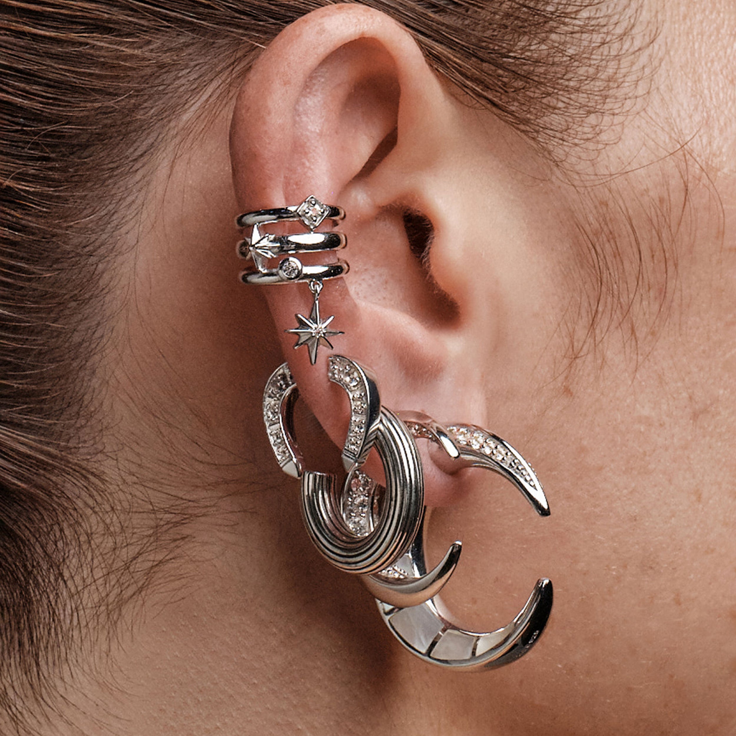 Awe Inspired Earrings Ribbed Chubby Hoops