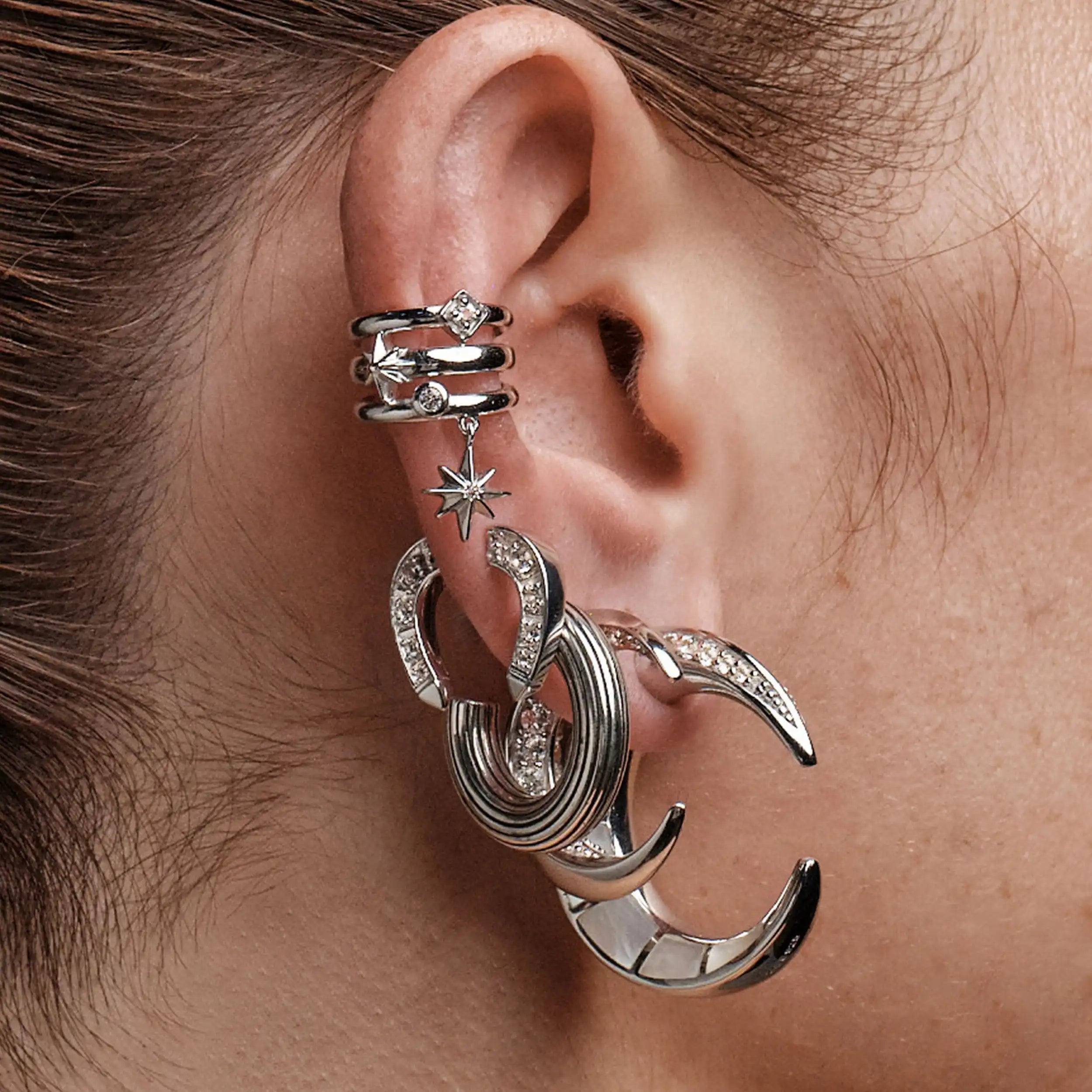 Awe Inspired Earrings Ribbed Chubby Hoops