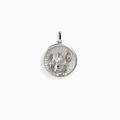 An Awe Inspired Fortuna Pendant with a coin on it.