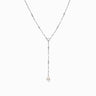 Baroque Pearl Lariat Statement Necklace in sterling silver