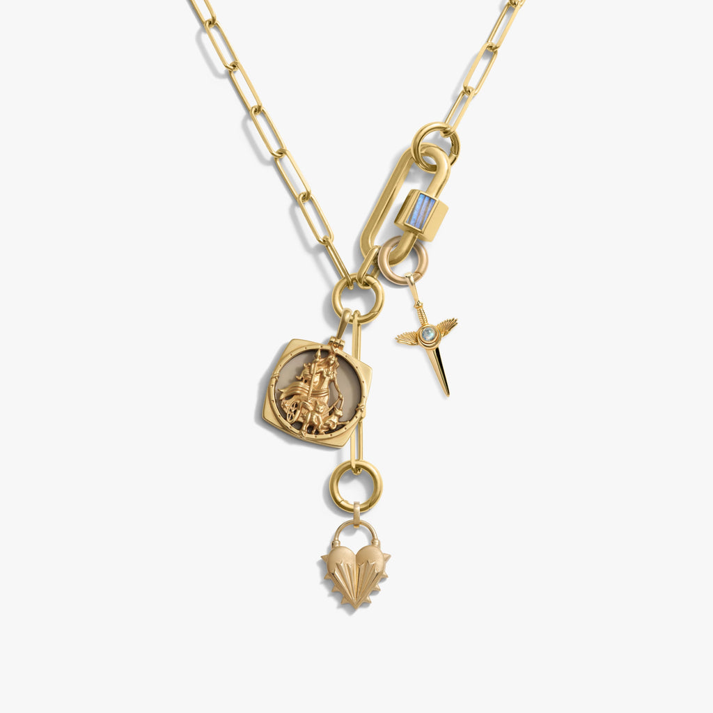 Awe Inspired  Necklaces Warrior's Heart Charm Lariat