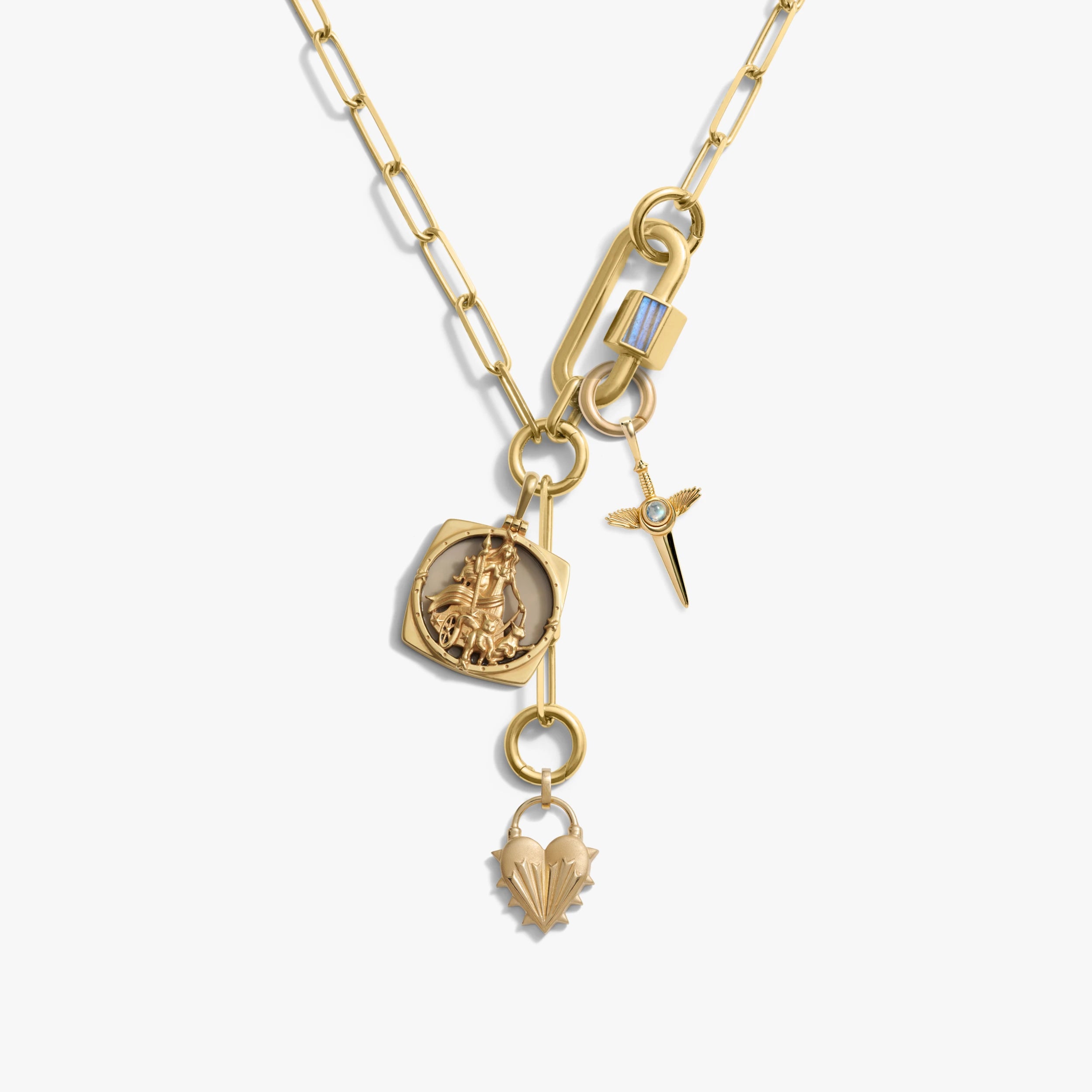 Awe Inspired  Necklaces Warrior's Heart Charm Lariat