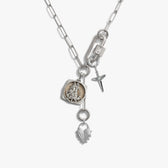 Awe Inspired Necklaces 925 Sterling Silver / Smoky Quartz Warrior's Heart Charm Lariat