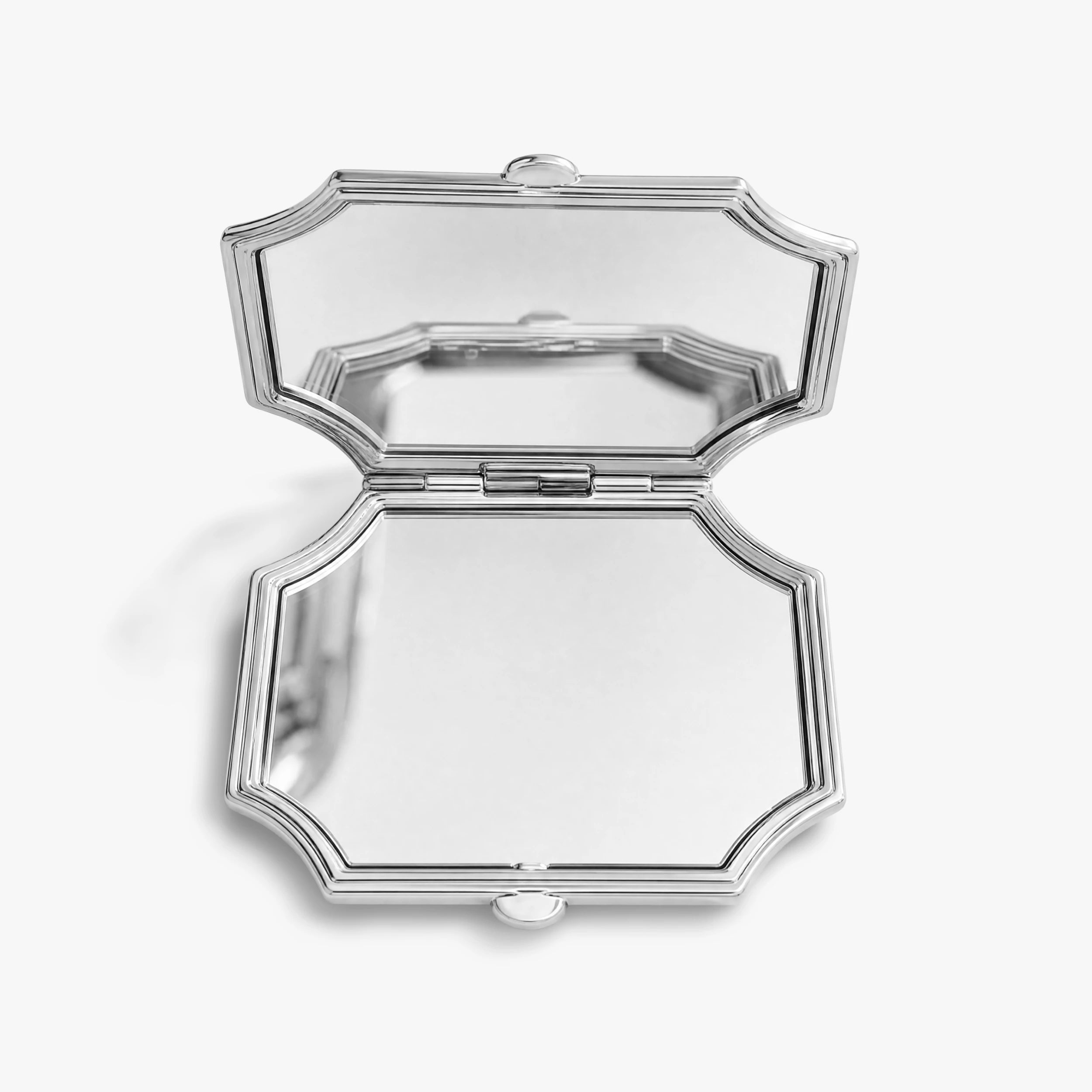 Awe Inspired Ritual Silver Plated Brass Lover's Eye Compact Mirror