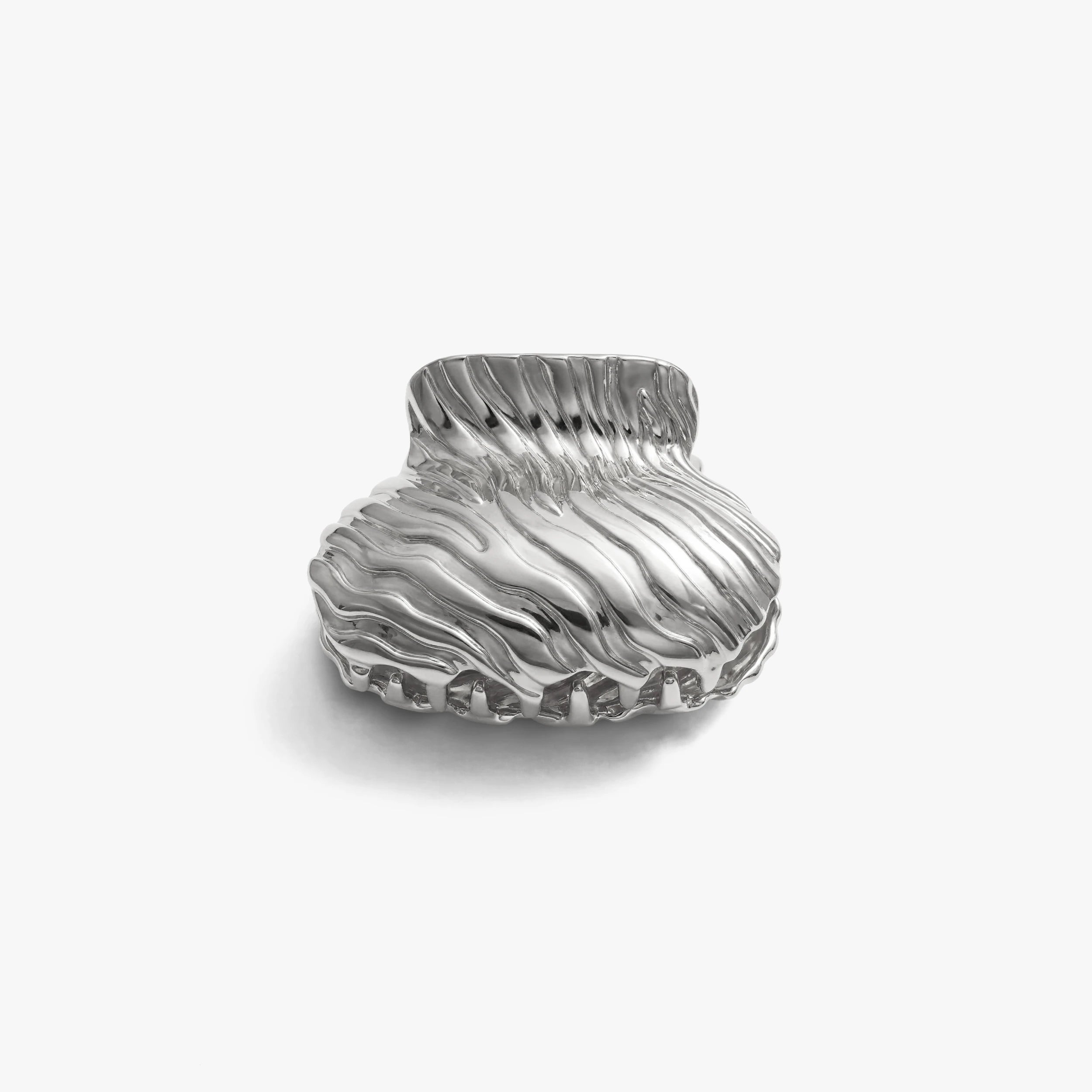 Awe Inspired Ritual 925 Sterling Silver Plated Brass Ripple Effect Claw Clip