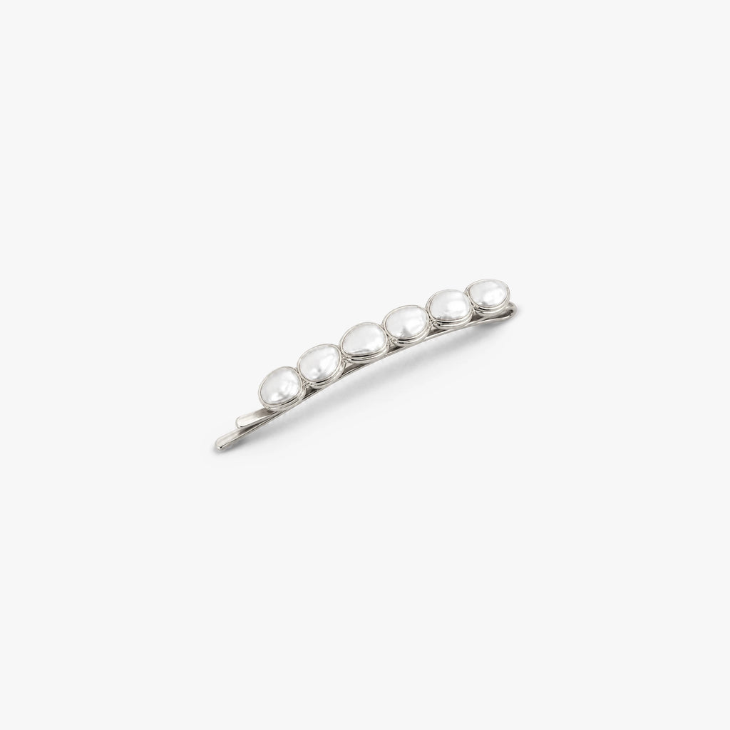 Awe Inspired Ritual 925 Sterling Silver Plated Brass / Single Pearlescent Hair Clip