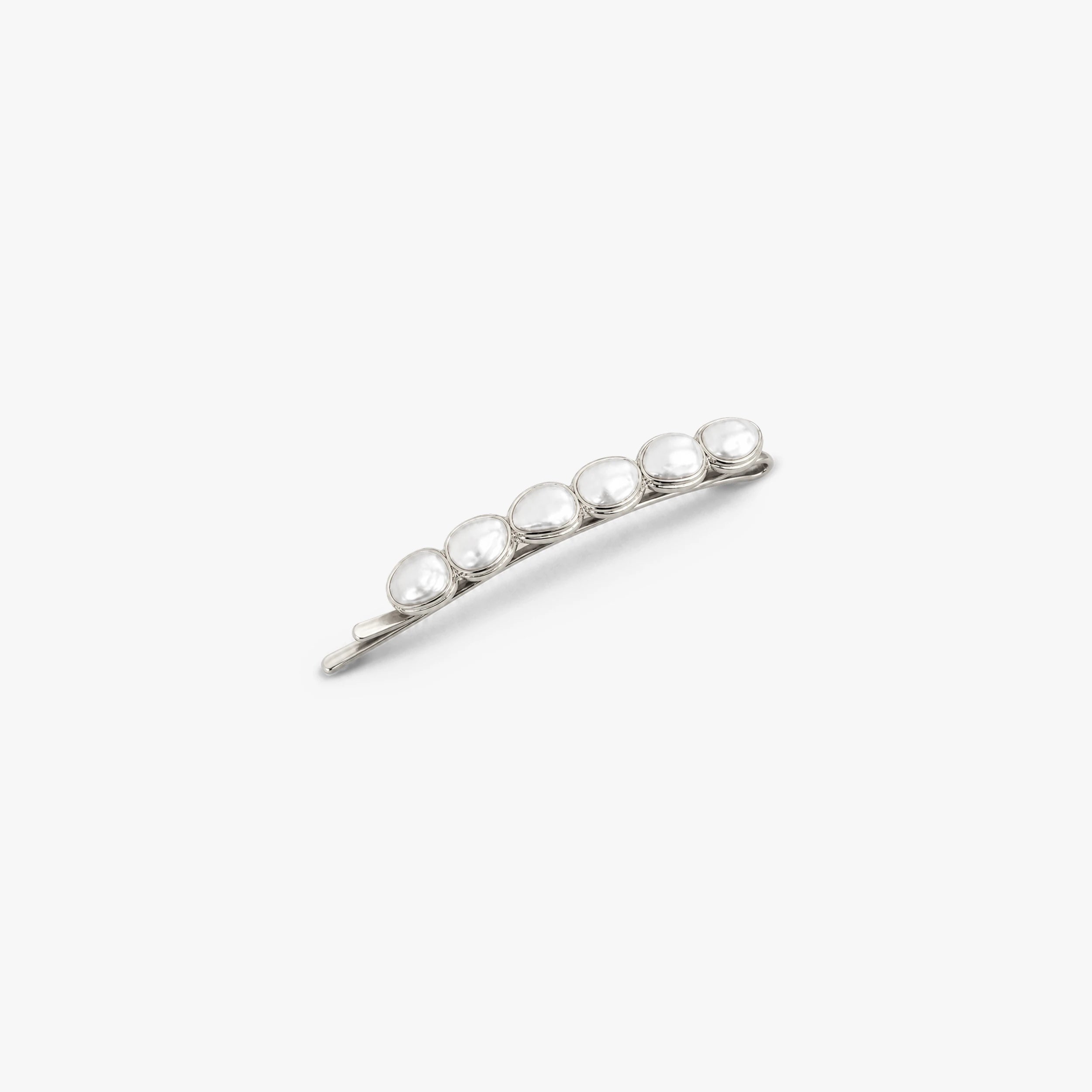 Awe Inspired Ritual 925 Sterling Silver Plated Brass / Single Pearlescent Hair Clip