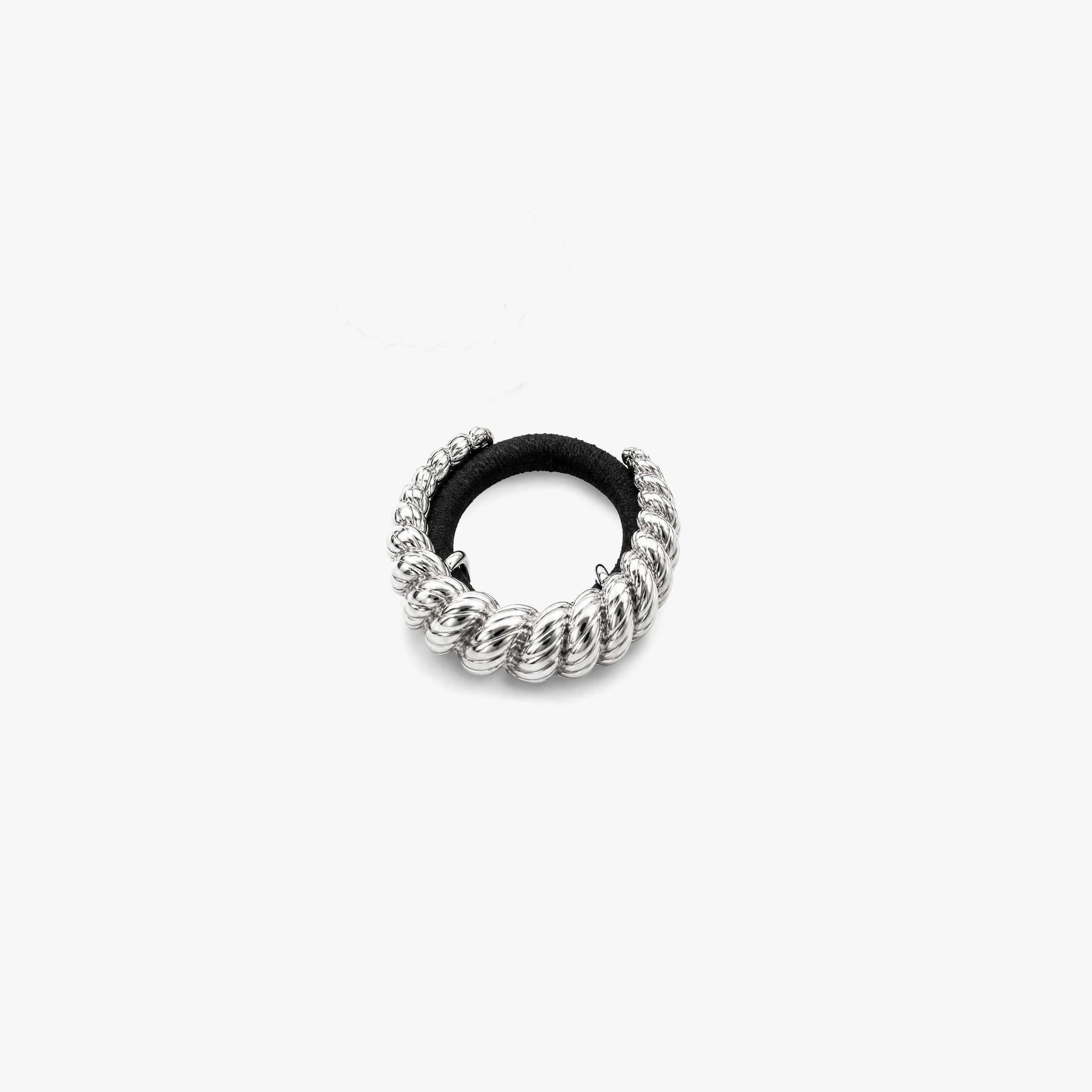 Awe Inspired Ritual 925 Sterling Silver Plated Brass Braided Hair Cuff