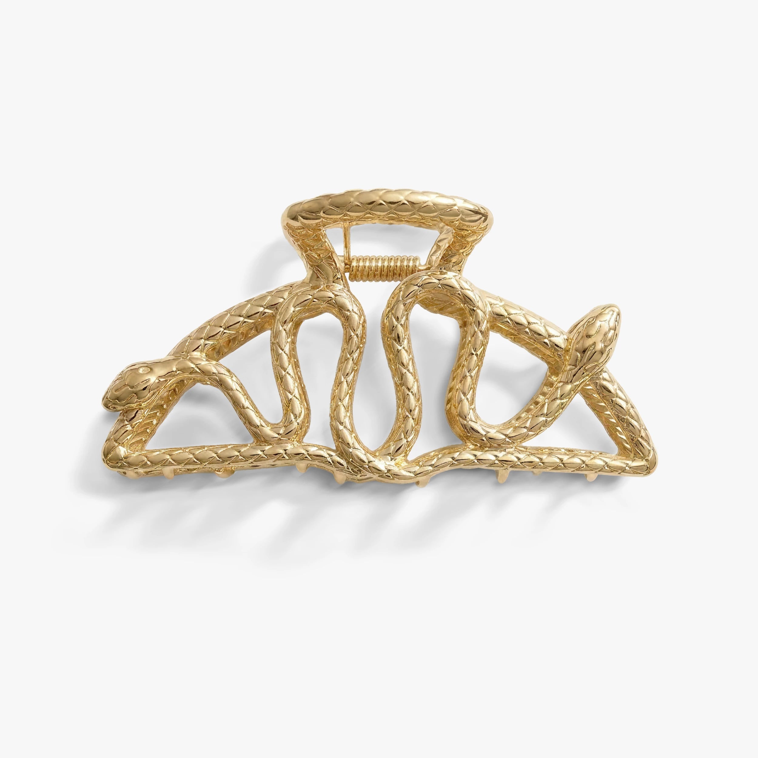 Awe Inspired Ritual 14K Yellow Gold Plated Brass Twin Serpents Claw Clip