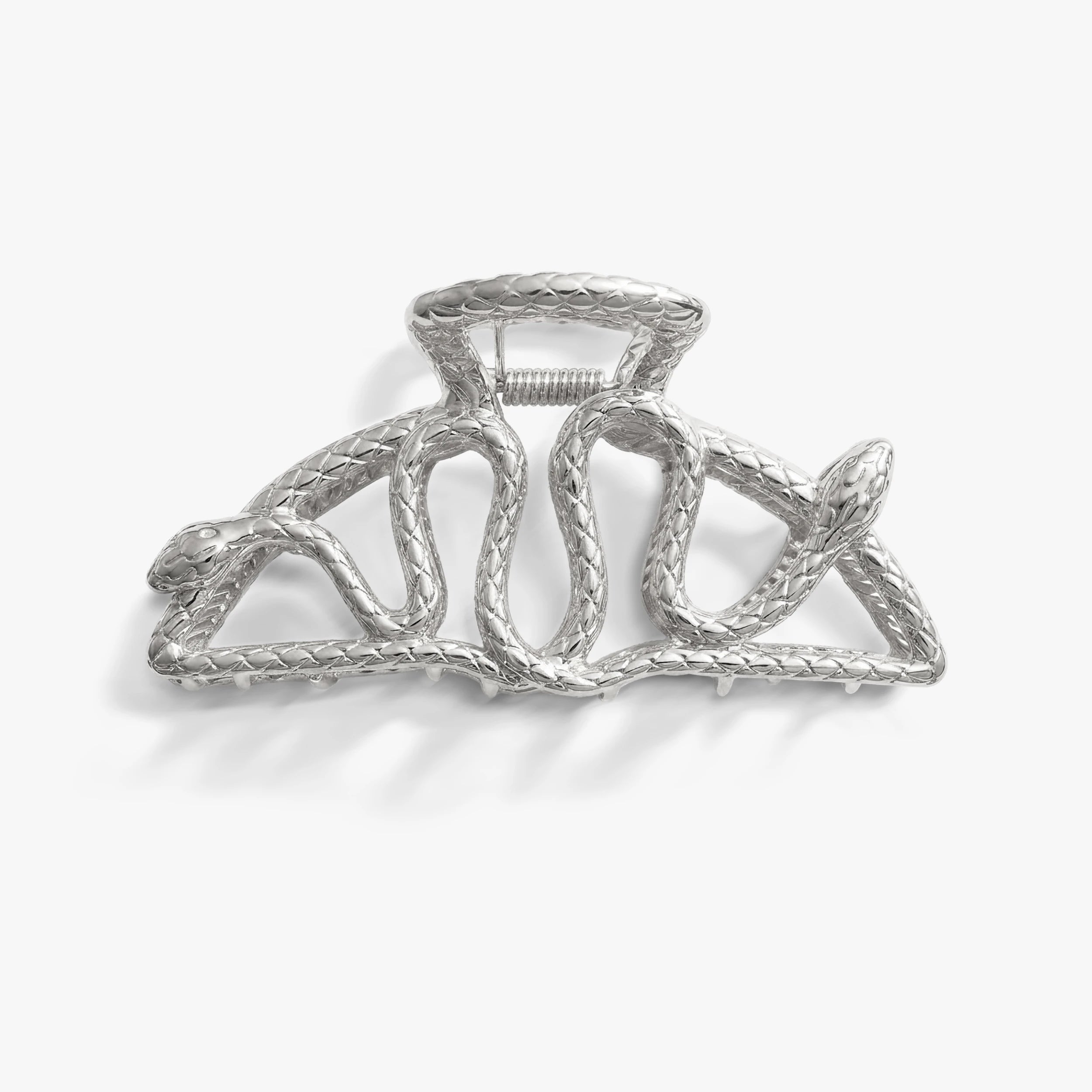 Awe Inspired Ritual 925 Sterling Silver Plated Brass Twin Serpents Claw Clip