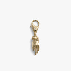 Awe Inspired Ritual 14K Gold Plated Brass Hands of Fate Bag Charm