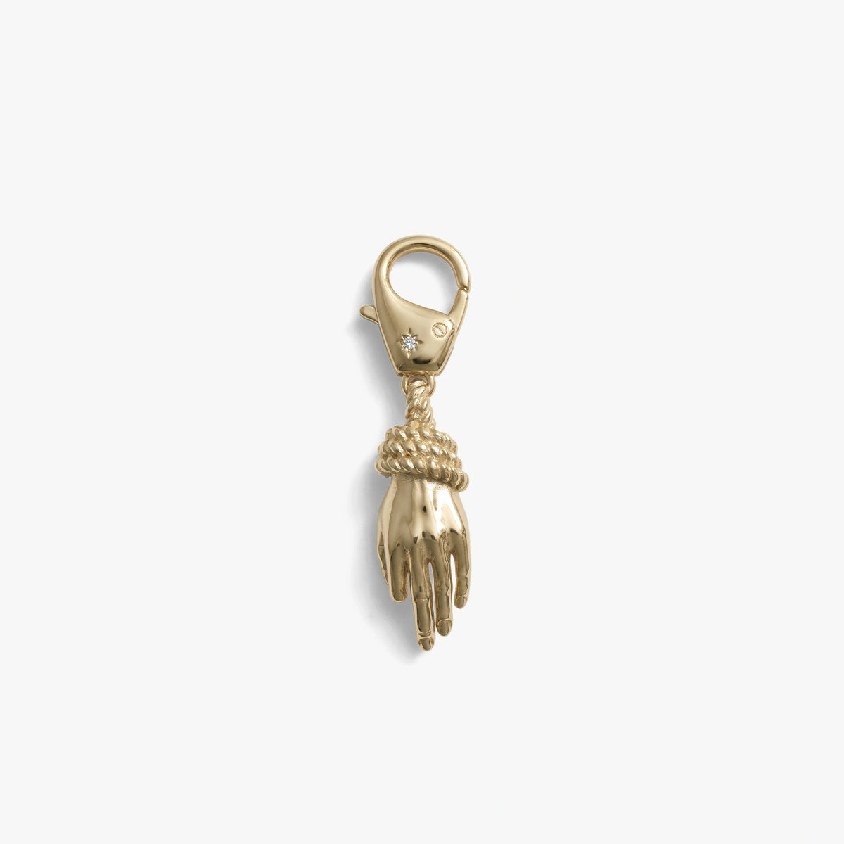 Awe Inspired Ritual 14K Gold Plated Brass Hands of Fate Bag Charm