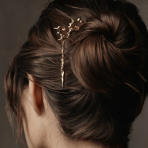 Awe Inspired Ritual Molten Filigree Hair Pin