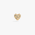 Awe Inspired Earrings 14K Gold Vermeil / Single [WIP] Blue Gemstone Radiant Heart Studs