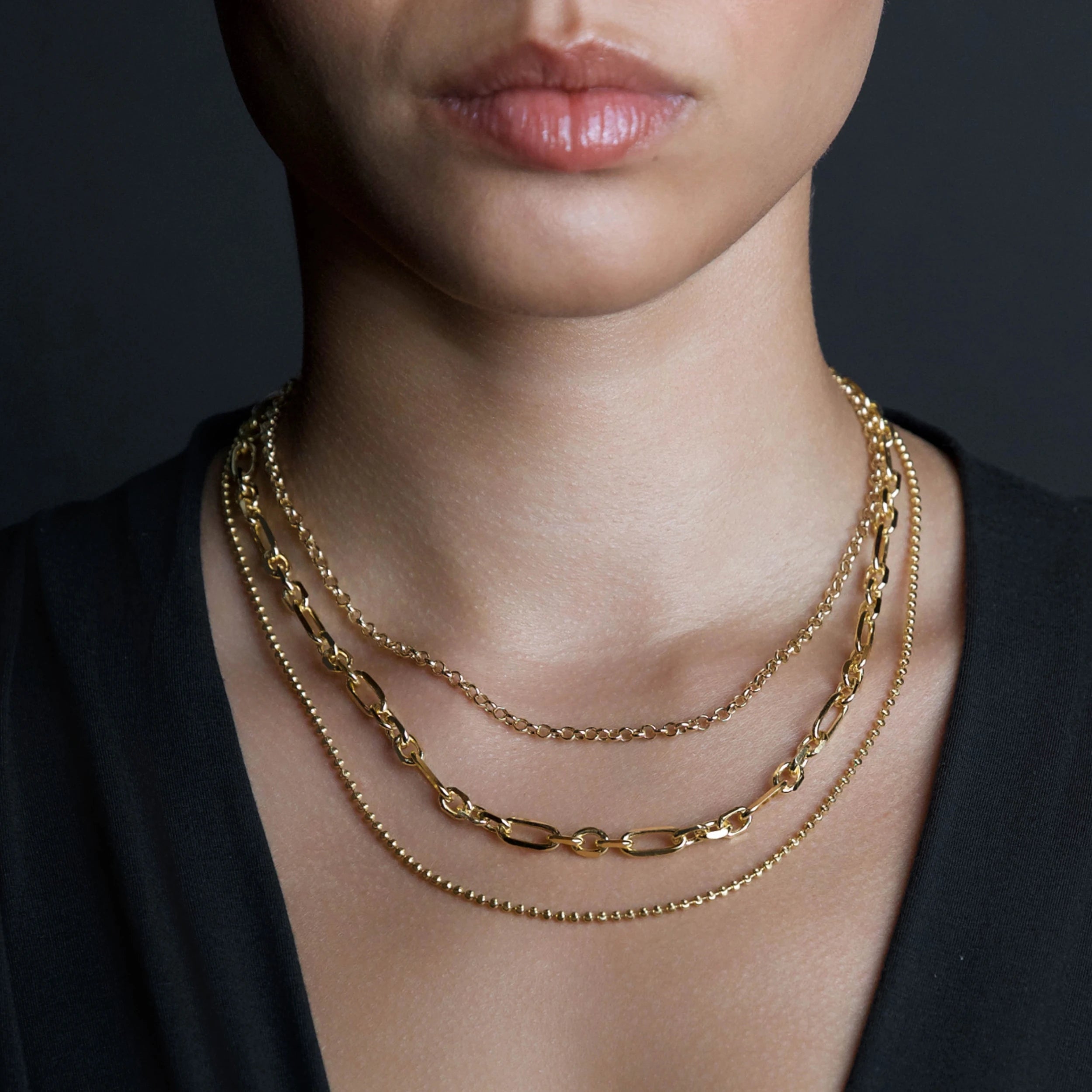Awe Inspired Necklaces 14K Gold Vermeil Archive Gold Necklace Layering Set